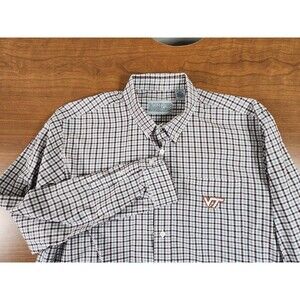 Men's Campus Specialties Virginia Tech Button Down Long Sleeve Shirt Burgundy L